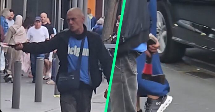 Man loopt met bijl door Abdijstraat: snelle tussenkomst voorkomt erger